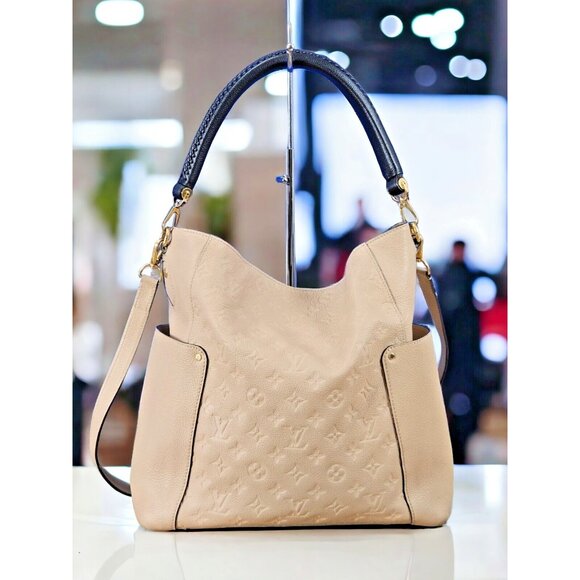LOUIS VUITTON Bagatelle Empreinte Leather Dune Hobo Tote Shoulder Beige XL - Picture 3 of 16